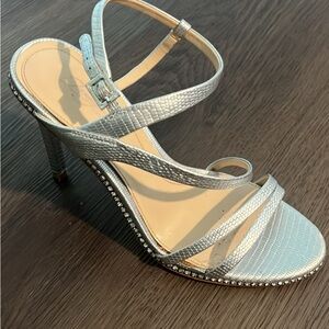 Elegant Silver Strappy Heels